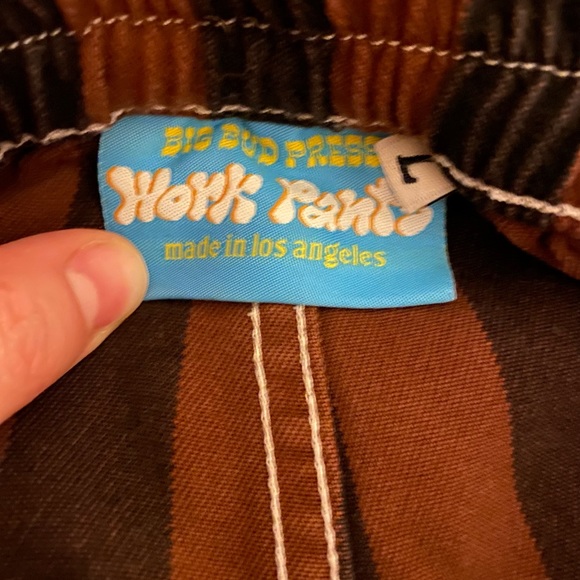 Big Bud Press Black Striped Work Pants Fudgesicle Brown - Size Large - Picture 5 of 5